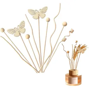 10Pack Reeds for Diffuser, Reed Fragrance Diffuser Flower Set, Reed Diffuser Stick, Fragrance Diffuser Replacement Rattan Stick, Rattan&Handmade Refill Replacement Sticks for House Bedroom Office