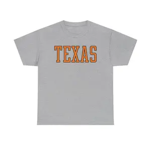 Texas T-Shirt | College Colors, Orange Varsity Font