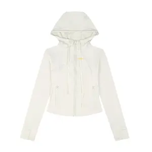 ROROlemon Slim Fit Short Cropped Hooded Athletic Jacket for Women