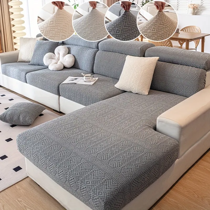 Luxury Velvet Sofa Cover sofa covers Universal Sofa Cushion Cover Set Art Deco Quilted Shu Velveteen Sofa Cover couch covers 1pc Boho Style Pet-Friendly Elastic Sofa Cover, Stretchable Polyester and Spandex Slipcover with Elastic Band, Mach