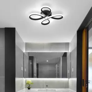 Modern LED Ceiling Light, Metal Semi-Flush Mount, Adjustable Color Temperature, Removable Fixture, Ideal for Living Room & More, LED Ambient Lighting, Interior Led Lights