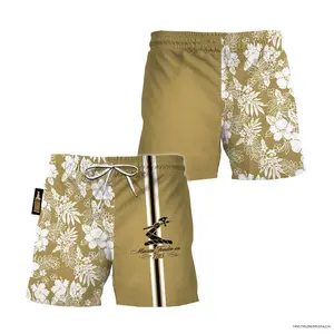 Hennessy Flower Stripe Swim Trunks, Hawaiian Shorts For Men Dad Friend, Trendy Gift, This Season