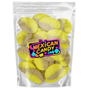 1 Pound Banana Caramel Swedish Candy - Vegan Marshmallow Gummy Bubs Bonbon Sugar Snack