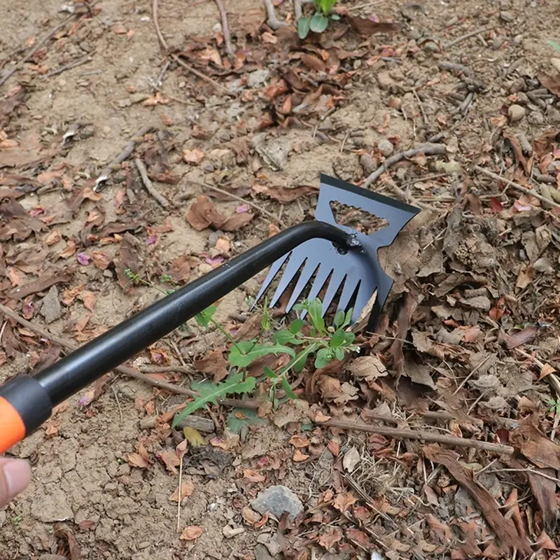 Metal Weed Cleaning Shovel 2 In 1 Garden Rake Stainless Steel 5/6/8/11 Teeth Dual Headed Weeding Tool For Gardening Weeding Tool Garden Tools