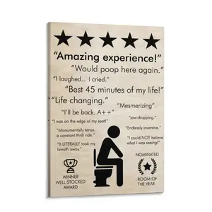Funny Bathroom Canvas Wall Art Prints - Vintage Humor Poster for Living Room, Bedroom, and Home Decor - For Home Decor Enthusiasts - Perfect Gift for Housewarming