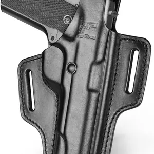 OWB Leather Holster for Colt 1911 5’’ No Rail – Full Grain Leather, Thumb Break Retention, Right Hand, 1.5/1.75'' Belt Compatible