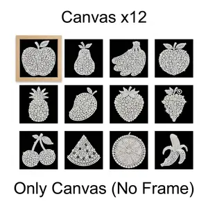 12Pcs New Arrival Crystal Fruit Diamond Art Kits - 5.91in Mini Unframed Canvas, DIY Handmade Rhinestone Craft, Ideal for Home & Office Decor Gifts (Toys & Hobbies, DIY Needlework)
