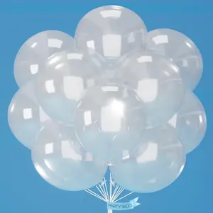 PartyWoo Clear Balloons 20pcs 18 Inch Transparent Latex Helium Balloons for Graduation Wedding Baby Shower Bridal Shower Engagement Gender Reveal Anniversary Birthday Party Decorations Clear-Y2