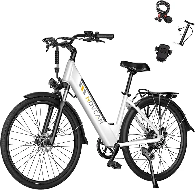 V80 Electric Bike, 1000W Motor 28MPH Ebike, 48V 13Ah Removeable Battery, 26'' City Cruiser Adult Electric Bicycles up to 70 Miles, 7-Speed Dual Disc Brake, Mountain E Bike for Commuting