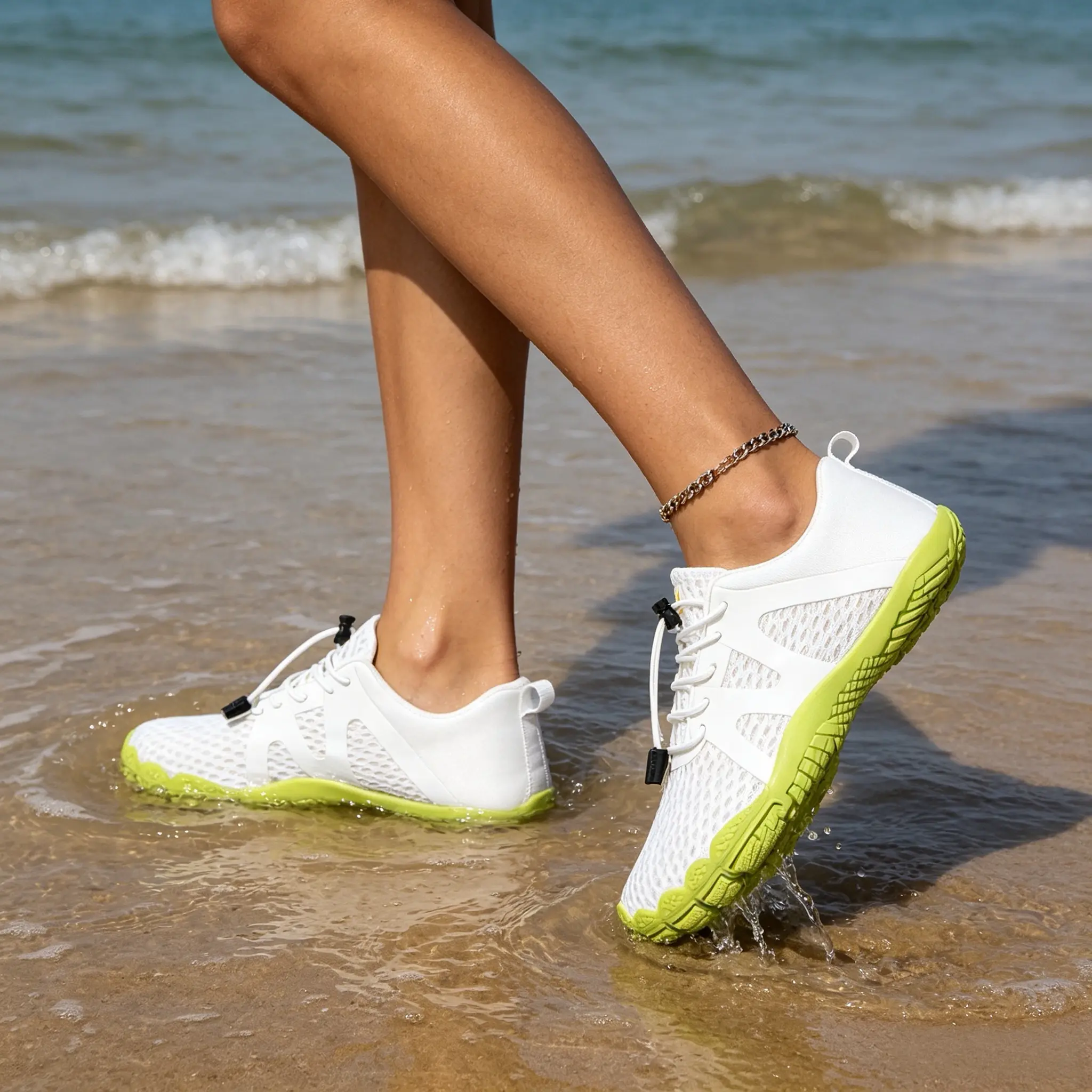 KOLILI Women's 5-Finger Minimalist Water Shoes, Quick-Drying Barefoot Mesh Design with Anti-Skid Sole for Beach & Hiking, 5 Finger Shoes, Women's Water Shoes tiktokshopbacktoschool