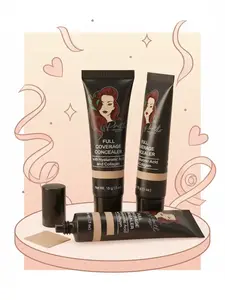 PRETTY NATURE BY JOYCE Full Coverage Concealer & Foundation - Gluten-Free, Hydrating Makeup Cosmetic with Hyaluronic Acid, Collagen, Blendable Light Medium Shade for Natural Look