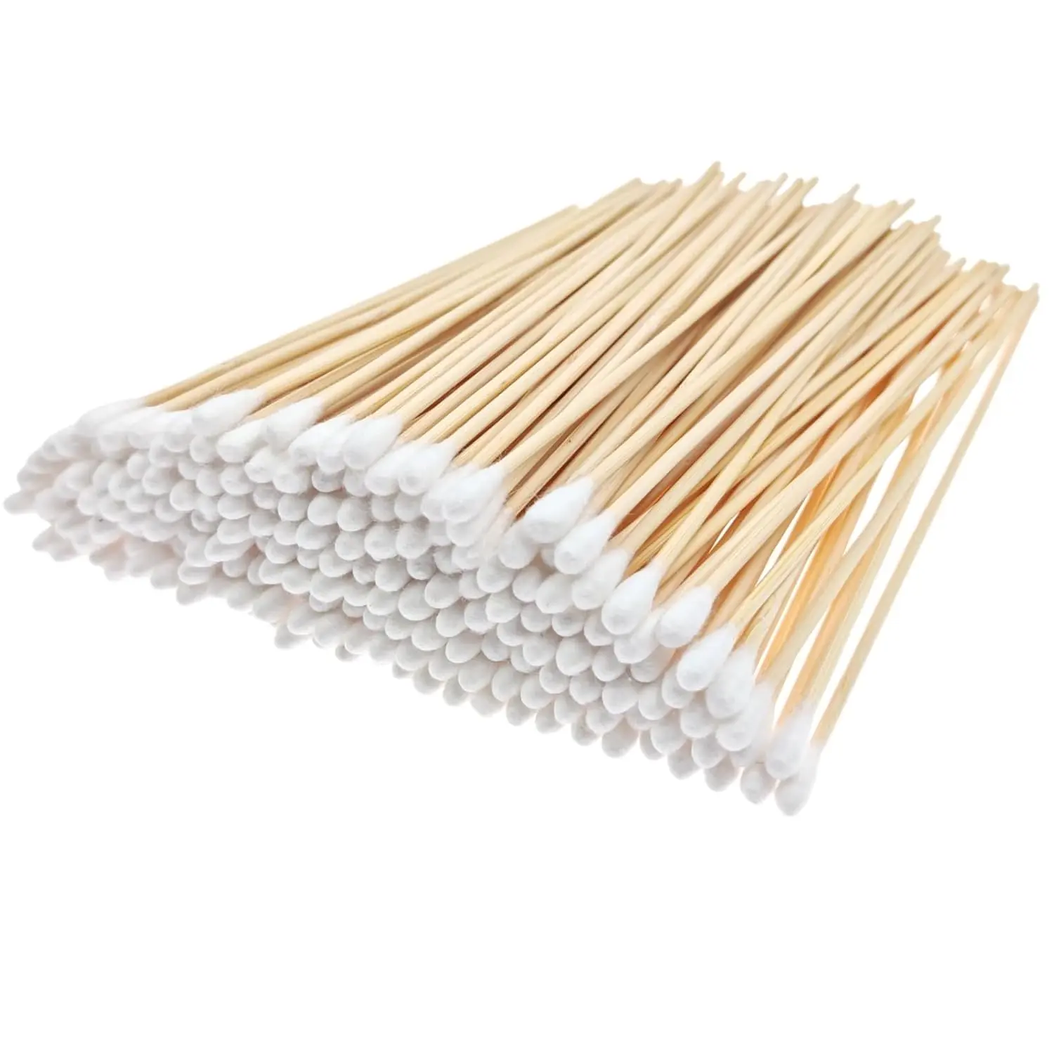 200 Pcs Cotton Swabs, 6 Inch Long Ear Buds with Extra Long Wooden Handle Ear Picks for Cleaning, Jewelry, Polishing, Makeup, Dogs, Wooden Stick
