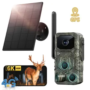 4G Remote Hunting Camera with GPS, 1.6K HD Night Vision, 0.1s Ultra-Fast Trigger, Clear Night Imaging, IP67 Waterproof, Built-in GPS Tracking, Suitable for Wildlife Monitoring / Hunting / Farm Security. Survival Kit