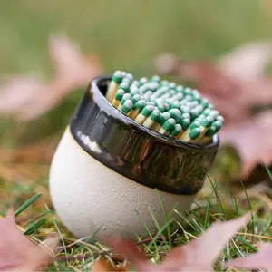 Modern Ceramic Match Holder and Strike - Palladium color