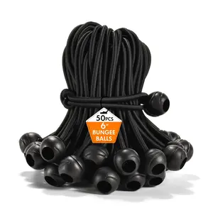 50 Pack Heavy Duty Ball Bungee Cords, UV Resistant Canopy Tarp Tie-Down - for Indoor & Outdoor, Camping, Tents, Cargo bungee cord