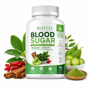 Blood Sugar Health Complex Capsules with Berberine, Cinnamon, Bitter Melon & African Mango – Botanical Dietary Supplement for Daily Blood Sugar Support – 90 Capsules