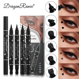 Double-headed star stamp matte liquid eyeliner pen set of 5, heart plum lazy person stamp pen