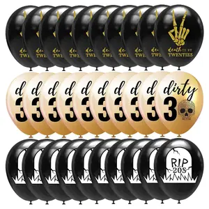 30Pcs Rip Twenties BalloonsDeath To My Twenties Rip To My 20S Dirty 30 Birthday Balloons12 Inch 30Th Birthday Balloons Rip Twenties Bday For Men Women Lady 30Th Birthday Party Decorations