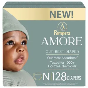 Amore by Pampers Diapers Enormous Pack - Size Newborn - 128ct Amore by Pampers Diapers Enormous Pack - Size Newborn - 128ct