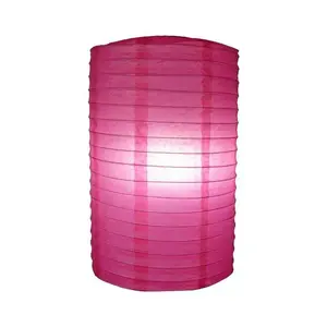 8" Fuchsia Cylinder Paper Lantern