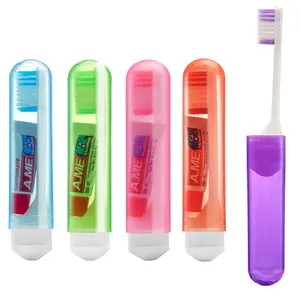 Foldable Travel Toothbrush, 5-Pack Portable Compact Toothbrush Set with Toothpaste, On-The-Go Oral Care Kit for Camping and Travel