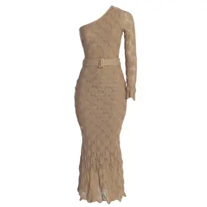 Beige La Costa One Shoulder Dress