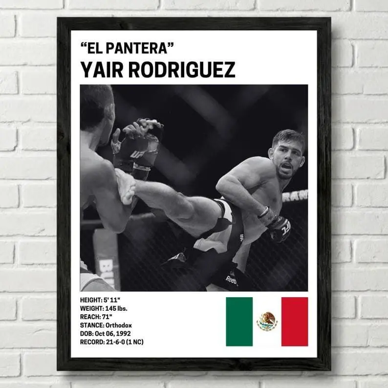 Artistic Yair Rodriguez UFC Fighter Art Print - Eco-Friendly Graphic Print Design, Multi-Size Fade-Proof Poster, MMA Sports Fan Home Gym Decor, Home Decor Products, Art Prints