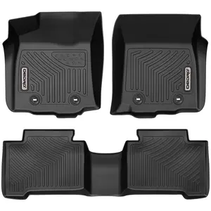 YITAMOTOR Floor Mats Fit for 2016-2023 Tacoma Double Cab, TPE All Weather Custom Fit Tacoma Car Mats Includes 1st and 2nd Row: Full Set