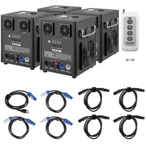 fathersdaygift VEVOR Stage Equipment Special Effect Machine, 500W 4pcs Stage Effect Machine with Wireless Remote Control, Smart DMX Control Stage Equipment Showing Machine for Wedding, Musical Show