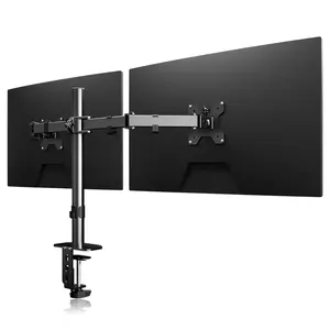 Suptek Dual Monitor Desk Mount, Adjustable Dual Monitor Arm for 2 Computer Screens up to 27 inch, Extra Tall 15.75" Pole Dual Monitor Stand for Desk, Holds up to 22 lbs(MD9442) monitor  arm