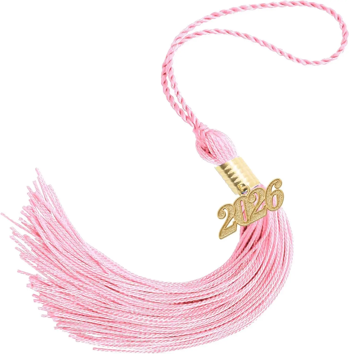 2026 Tassel Graduation 9" Long Charms Diamond Tags Grad Caps Decorations Class of 2026 Tassels Ceremonies Accessories for Kindergarten High School College Bachelor Gown Master Graduate (Pink-2)