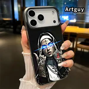 Phone Case for iPhone 17 16 Pro Max 15 Plus E 14 13 12 11 Air XR XS Weird Nun Aesthetics Pattern Anti-Scratch Shockproof Pocket-Friendly durable Cover