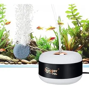 ygger 3W/8W Aquarium Air Pump, Powerful 50GPH/140GPH Adjustable Fish Tank Aerator, Ultra Quiet Oxygen Pump Aquarium Bubbler with Accessories for up to 300 Gallon Tank