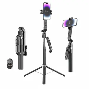 72" Professional Auto Face Tracking Tripod & Selfie Stick Combo - 360° Rotation Smart Gimbal with Gesture Control & Remote | Foldable Vlogging Kit for TikTok Live | Valentine's Gift for Her