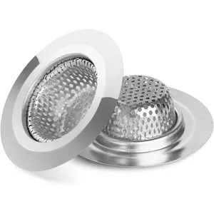 Ohtomber 2PCS Bathtub Drain Strainer - 2.79 Inch Bathtub Floor Shower Hair Drain Catcher Cover, Stainless Steel Bathroom Sink Strainer Filter Basket for Bathroom Sink, Wash Basin ML
