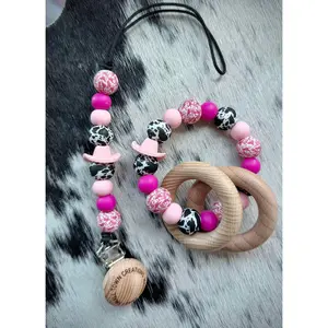 Pink Cowgirl Teether Set
