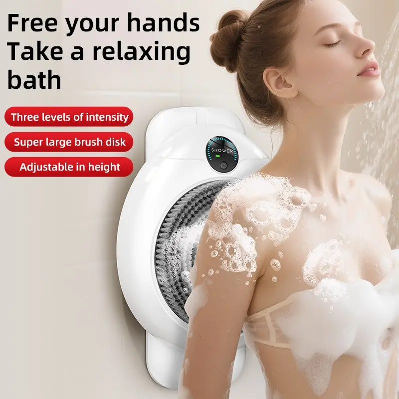 Electric Back Scrubber Bath Brush, Automatic Body Cleaning Tool, Wall-Mounted Electric Shower Brush, Full-Body Exfoliating Device, Shower Power Scrubber