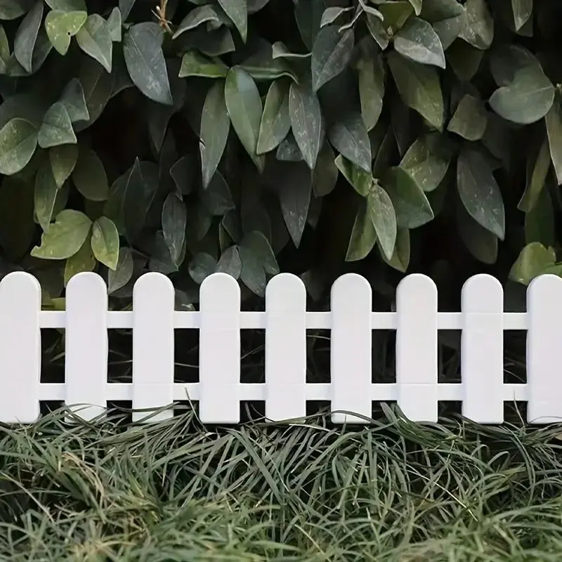 White Picket Fence, 6 Counts Outdoor Garden Fence, Decorative Fence for Outdoor Garden, Patio & Flower Bed, Home Decor Supplies