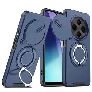 Phone Case - The Is Designed for Redmi 14C, 13 K70E, Note 13 Pro Plus, for Xiaomi 14T Pro, 14T, Poco X6 Pro, M6 5G, And 4G Series. It Features a Heavy-Duty Protective Shockproof Armor Case with a 360° Rotating Metal Magnetic Ring Stand And a Pr