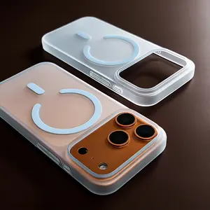 Phone case: Luxury Translucent Matte Magnetic Wireless Charging Phone Case for iPhone 11 12 13 14 15 16 17 Pro Max Plus Air soft PC Backboard Shockproof Armor Clear Cover Tough Cat Down Jacket Cellphone Smartphone with Lens Protector