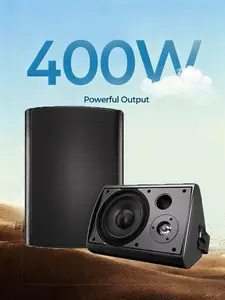 Herdio Waterproof 4-6.5inch  Wall-Mounted Indoor & Outdoor Bluetooth Speakers for Patios, Home Theaters & Halloween Parties White/Black