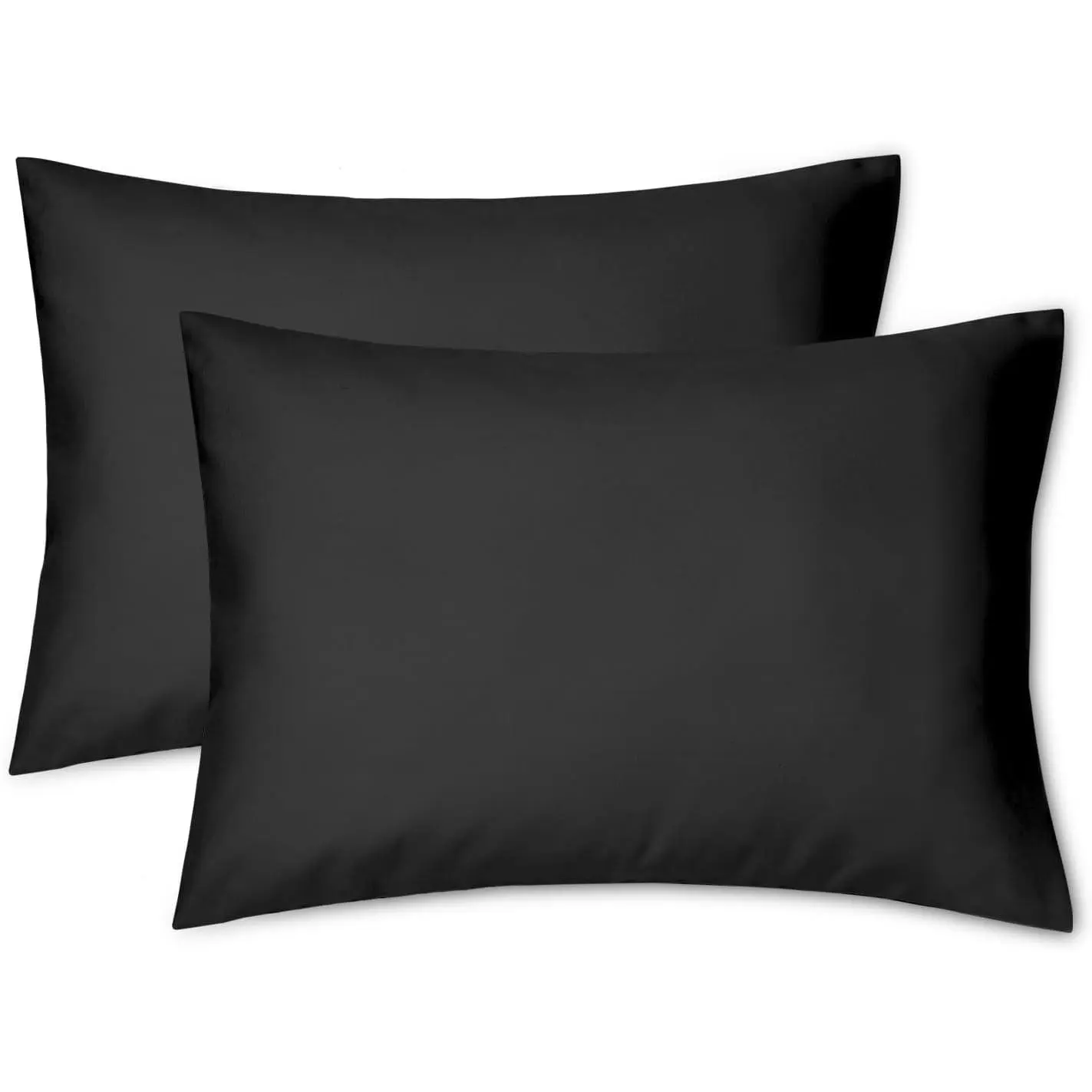 Pillowcases Zippered 13x18 Travel Pillow Case Set of 2, Small Pillow Case for  Pillow Sized 12x16, 13x18,  Pillowcases 2 Pack Machine Washable (Black)