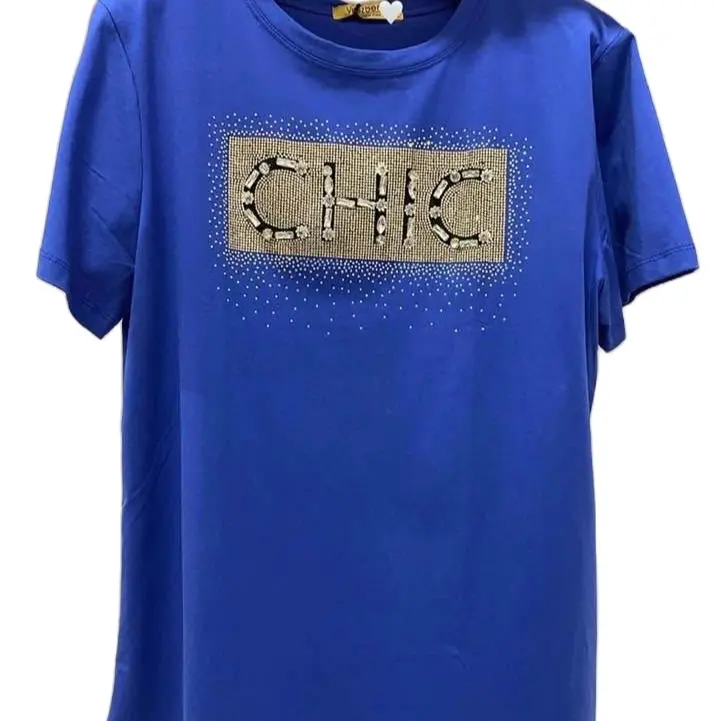 Vinizbena Blue Chic Rhinestones Women’s T-Shirt
