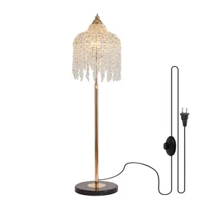 63"H Gold Crystal Floor Lamp, Modern Crystals Standing Lamp, Style B