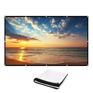 Foldable & Wrinkle-free Portable Movie Screen, Foldable Projector Screen, Washable HD Projector Screen for Home Theater & Outdoor/Indoor, for Bedroom, Cool Tech Gadgets, Portability, Folding, Durable