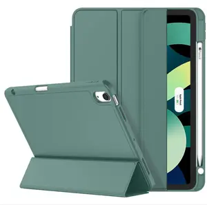 iPad Air 11 Inch Case M4 2026/ M3 (2025)/ M2 (2024), iPad Air 5th (2022)/ 4th Generation (2020) 10.9 Inch - Smart Cover with Pencil Holder and Soft TPU Back, Auto Wake/Sleep(New Midnight Green)