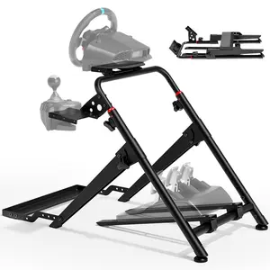 【SummerVibes】ARES WING Foldable Sim Racing Wheel Stand with Chair Fixing Slot, Formula and GT Racing Simulator Cockpit Compatible with Fanatec, Thrustmaster, Logitech, Moza, Racing Games on PS5, PS4, Xbox and PC