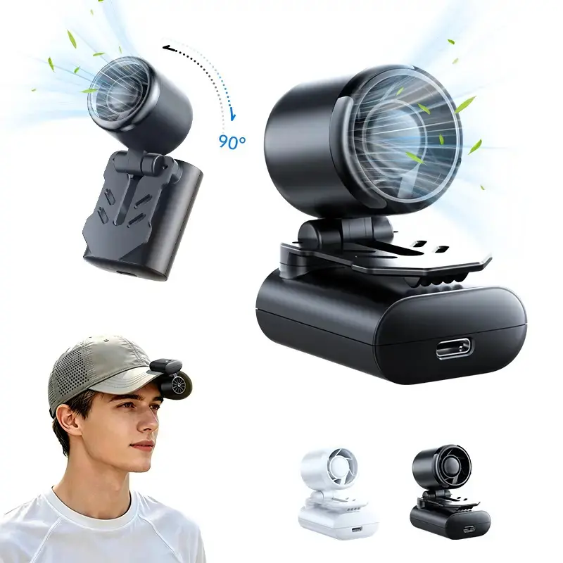 MREGB Clip On Hat Fan, 50g Ultra Lightweight Mini Portable Fan, 28dB Quiet Turbo Cooling Fan, USB Rechargeable Hands Free Personal Fan for Golf, Outdoor Activities, Summer Travel, Sports & Camping tiktokshopbacktoschool