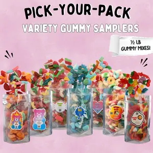 Variety Gummy Mix Samplers - Pick Your Pack! - Variety Gummy Bundles - Half a Pound of Gummies in Each Bag - Sour Blue, Exotic, Rings Only, Fruit Lovers, Halloween, Sweet Lovers, Sour Lovers, or Sweet & Sour