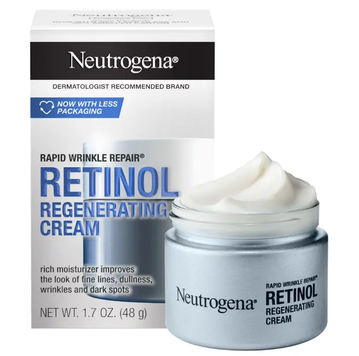 Neutrogena Rapid Wrinkle Repair Retinol Cream Face Moisturizer, Anti Aging Skin Care, 1.7 oz